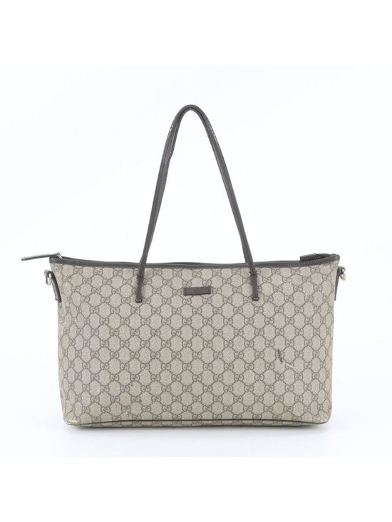 Gucci Handbags - Gucci GG Supreme Leather Tote Bag Shoulder Hand Brown